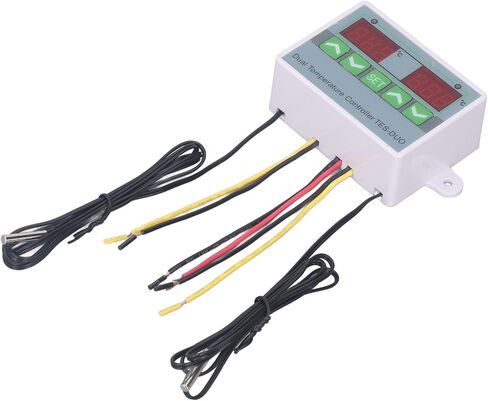 Aramox Dual Temperature Controller Digital Thermostat with Data Storage, Machined Controller for Reptile Incubators (DC24V) in Saudi Arabia