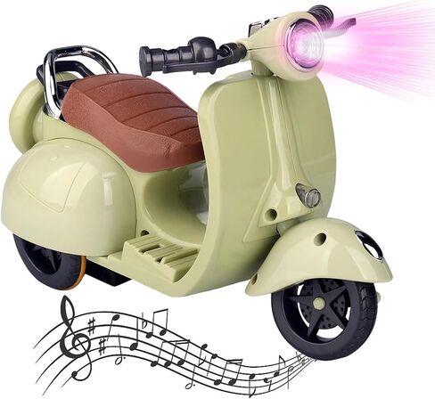Scooter for Labubu ، لعبة الدراجات البخارية مع الضوء والموسيقى ، لديها مقعد لإكسسوارات Labubu ، Mini Electric Doll Scooter Interactive Decord Desctop الحلي (أبيض) in Kuwait