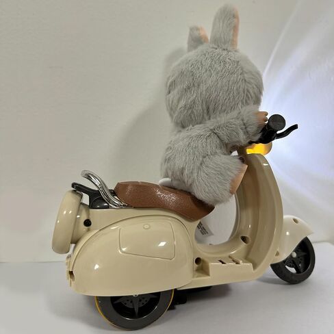 Scooter for Labubu ، لعبة الدراجات البخارية مع الضوء والموسيقى ، لديها مقعد لإكسسوارات Labubu ، Mini Electric Doll Scooter Interactive Decord Desctop الحلي (أبيض) in Kuwait
