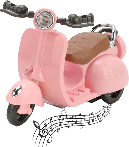 Scooter for Labubu ، لعبة الدراجات البخارية مع الضوء والموسيقى ، لديها مقعد لإكسسوارات Labubu ، Mini Electric Doll Scooter Interactive Decord Desctop الحلي (أبيض) in Kuwait