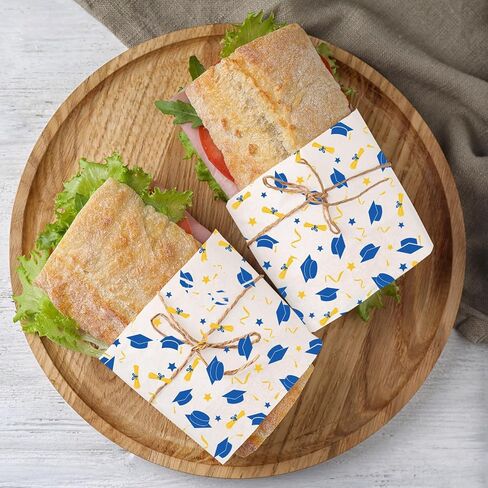 150pcs الصيف نحلة الشمع ورق العسل الأصفر لذيذ الأنسجة الورقية لطيف ديزي شطيرة التفاف ورقة مقاومة للزيت مقاوم للماء لخطات المطبخ للحفلات in Kuwait