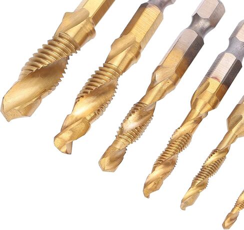 Metric Tap Set, Drill Tap Set Kit 6pcs Screw Drill Bits Kit 6542 High Speed Steel M10 M8 M6 M5 M4 M3 Tapping Tools (Short) in Saudi Arabia