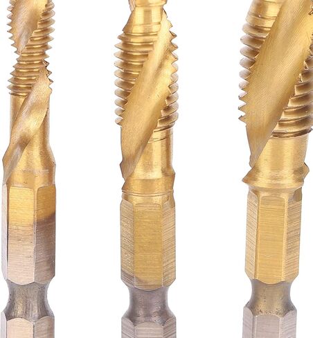 Metric Tap Set, Drill Tap Set Kit 6pcs Screw Drill Bits Kit 6542 High Speed Steel M10 M8 M6 M5 M4 M3 Tapping Tools (Short) in Saudi Arabia