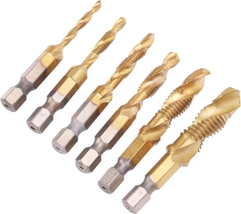 Metric Tap Set, Drill Tap Set Kit 6pcs Screw Drill Bits Kit 6542 High Speed Steel M10 M8 M6 M5 M4 M3 Tapping Tools (Short) in Saudi Arabia