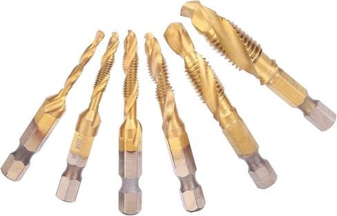 Metric Tap Set, Drill Tap Set Kit 6pcs Screw Drill Bits Kit 6542 High Speed Steel M10 M8 M6 M5 M4 M3 Tapping Tools (Short) in Saudi Arabia