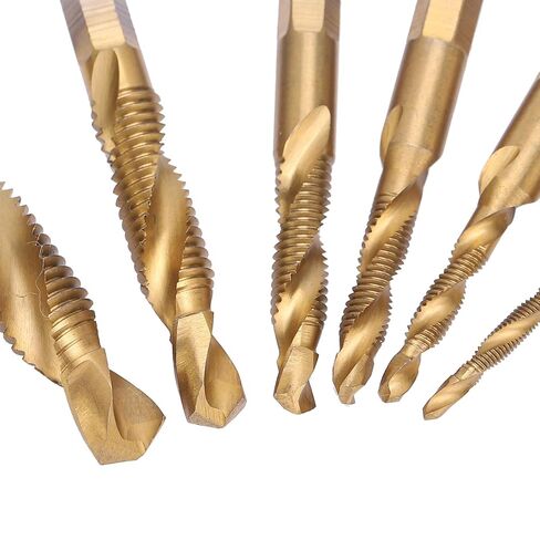 مجموعة الصنبور المتري ، مجموعة الحفر مجموعة مجموعة 6pcs قطع الحفر المسمار مجموعة 6542 عالية السرعة الصلب M10 M8 M6 M5 M4 M3 أدوات التنصت (قصيرة) in Kuwait