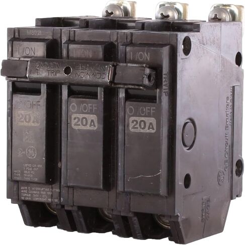 GE THQB32020 BOLT-ON MOUNT TYPE THQB Miniature Circuit Breaker 3-Pole 20 AMP 240 Volt AC in Saudi Arabia