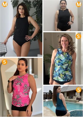 Tempt Me Women Tankini Top Only - High Neck Bathing Suit Tummy Control Swim Top 2025 in Saudi Arabia