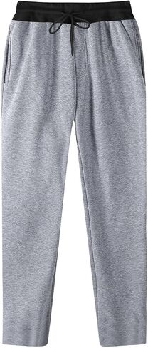 Mens Straight Leg Sweatpants Baggy Lightweight Drawstring Elastic Waist Lounge Pant Loose Athletic Gym Workout Jogger in Kuwait