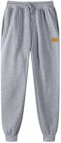 Mens Sweatpants Joggers Drawstring Elastic Waist Baggy Fleece Warm Comfy Lounge Pant Athletic Workout Outdoor Trouser in Saudi Arabia