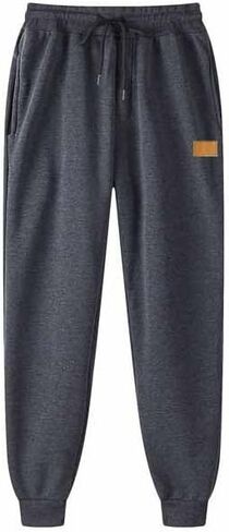 Mens Sweatpants Joggers Drawstring Elastic Waist Baggy Fleece Warm Comfy Lounge Pant Athletic Workout Outdoor Trouser in Saudi Arabia