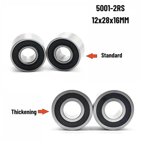 1PCS صف مزدوج سماكة تحمل 5001-2RS12 * 28 * 16 آلة تلميع الأدوات الهوائية عرض سرعة عالية 6001 رطل (سماكة) in Kuwait