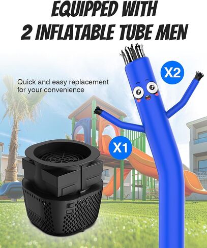 Inflatable Tube Man with Blower: 6 FT Tall Wacky Waving Inflatable Tube Guy for Outdoor Decoration with Mini Blower Fan, for Mall Opening, Business Advertising (Blue) in Saudi Arabia