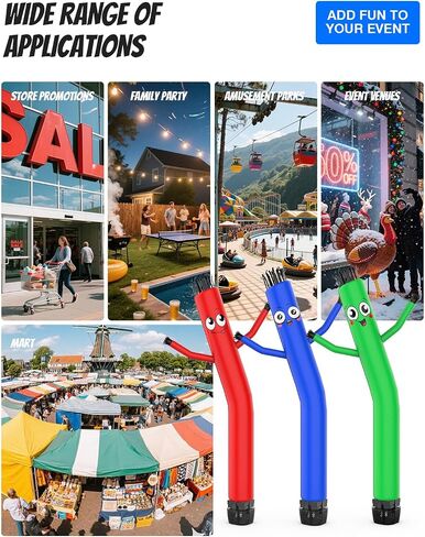 Inflatable Tube Man with Blower: 6 FT Tall Wacky Waving Inflatable Tube Guy for Outdoor Decoration with Mini Blower Fan, for Mall Opening, Business Advertising (Blue) in Saudi Arabia