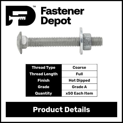 3/8 "-16 × 5 (50 حزمة) مجموعة الترباس المجلفن من الدرجة 307A ، تتضمن 3/8" غسالات مسطحة (50 قطعة) و 3/8 "-16 من السداسي (50 جهاز كمبيوتر) ، غمس الساخنة للاستخدام الخارجي من قبل مستودع السحب ، LLC in Saudi Arabia