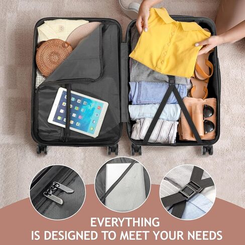 Karl home 3-Piece Luggage Set Travel Lightweight Suitcases with Rolling Wheels, TSA lock & Moulded Corner, Carry on Luggages for Business, Trip, Rose Gold (20"/24"/28") in Saudi Arabia