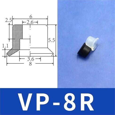 1Pcs VP Series Vacuum Suction Cup Nozzle Adsorption Film Plastic Bag Silicone NBR VP10R/VP20B Injection Molding Machine Accessories(VP8R,White) in Saudi Arabia