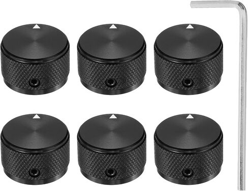MECCANIXITY 6 Pcs Aluminium Potentiometer Knobs, 1/4" (6mm) Universal Volume Tone Control Knobs for Guitar, Bass, Diamond 5/8" Gold in Saudi Arabia