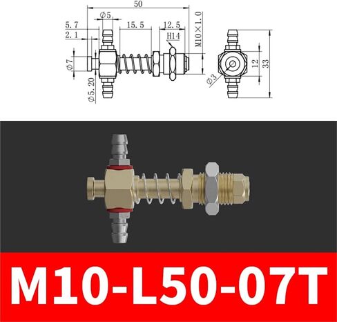 M10-L M12-T Series Manipulator Suction Cup Base Copper Aluminum Metal Fitting Bracket Pneumatic Component(M12-L65-11T) in Saudi Arabia