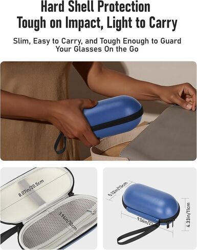 Hard Smart Glasses Case Compatible with Ray-Ban Meta Wayfarer, Skyler, Headliner Models – Travel Carrying Case for Charging Box & Accessories Brown in Kuwait