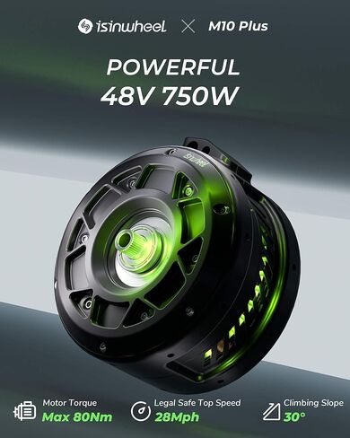 الدراجة الكهربائية Isinwheel M10 Plus/Pro للبالغين 28/22 ميلاً في الساعة 1000 واط محرك الذروة ، بطارية Ebike القابلة للإزالة 75/55 ميل ، و 7 سرعات التحول ، و 26/20 × 4.0 من الدهون الكبار الدراجات الكهربائية. in Kuwait