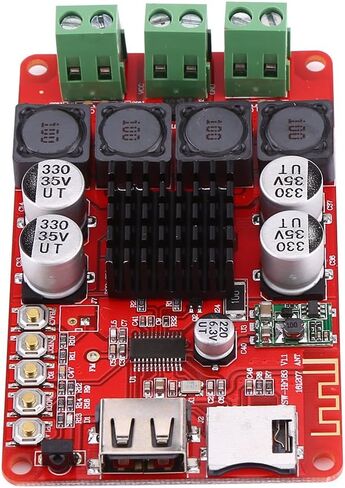 TPA3116 50W+50W Digital Audio Receiver Amplifier Board BT Stereo AMP Board TF Card Decoder with Remote Control DC 8v~26v in Saudi Arabia