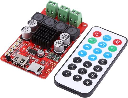 TPA3116 50W+50W Digital Audio Receiver Amplifier Board BT Stereo AMP Board TF Card Decoder with Remote Control DC 8v~26v in Saudi Arabia