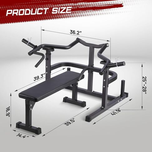 Chest Press Machine with Adjustable Flat Bench,Versatile Bench Press Rack for Home Gym,Bench Press Machine with Independent Converging Arms,Heavy-Duty Steel Structure with Smooth Bearings in Saudi Arabia