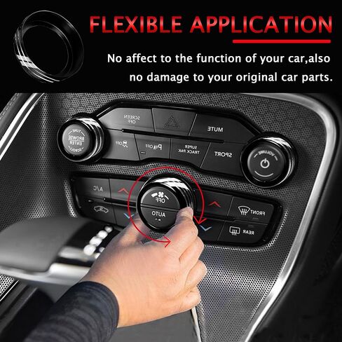 YOSRTER 3PCS Aluminum Control Knob Cover for Dodge Challenger Charger 2015-2024 AC Climate Switch Volume Tune Button Knob for Chrysler 300 300s 2015-2024 RAM 2013-2018(Red) in Kuwait