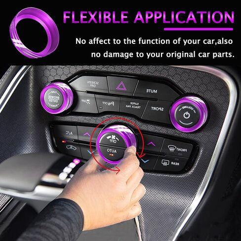 YOSRTER 3PCS Aluminum Control Knob Cover for Dodge Challenger Charger 2015-2024 AC Climate Switch Volume Tune Button Knob for Chrysler 300 300s 2015-2024 RAM 2013-2018(Red) in Kuwait
