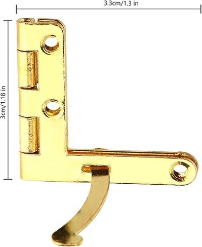 20pcs 90 Degree Angle Support Spring Hinge 1.2 x 1.3inch Mortise Spring Hinge for Small Jewelry Wine Case Watch Box Lid (Gold) in Saudi Arabia