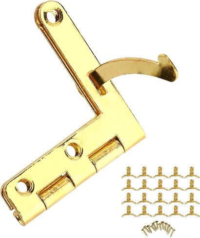 20pcs 90 Degree Angle Support Spring Hinge 1.2 x 1.3inch Mortise Spring Hinge for Small Jewelry Wine Case Watch Box Lid (Gold) in Saudi Arabia