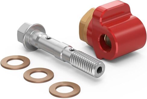 NiceCnc Banjo Bolt متوافق مع Honda XR600R XR650L 1985 1986 1987 1988 1989 1990 1991 1992 1993 1994 1995 1996 1997-2023 مع نافذة عرض الزيت الأحمر in Saudi Arabia