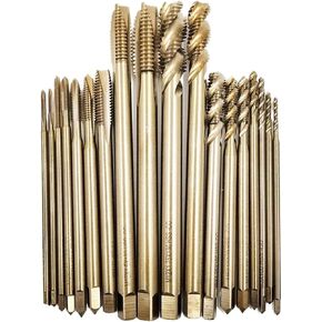 Long Cobalt Screw Thread Tap Drill Bit M35 Pointed Spiral Flute M2-M12 10Pcs(Pointed Tap,10PCS_M8X100L) in Kuwait