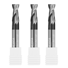3PCS 1/4" Micrograin Carbide Square End Mill Set 2 Flute HRC 55 AlTiN Coating End Milling Bits for Milling Alloy Steels, Hardened Steel, CNC Router Bits in Kuwait