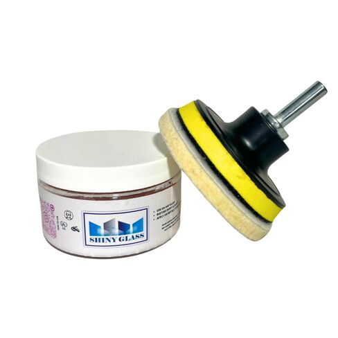 Pro Glass Polishing Kit, Oxido de Cerio, TREO 99.9%, High Grade Cerium Oxide Powder 3.52 oz, Wool Felt Disc, Drill Adapter, Glass Scratch Remover in Saudi Arabia