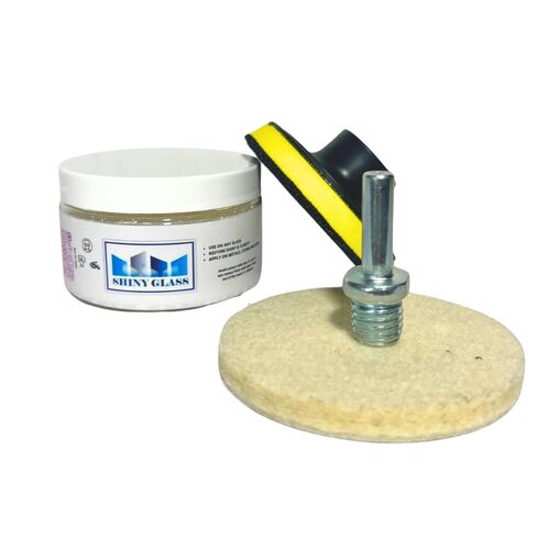 Pro Glass Polishing Kit, Oxido de Cerio, TREO 99.9%, High Grade Cerium Oxide Powder 3.52 oz, Wool Felt Disc, Drill Adapter, Glass Scratch Remover in Saudi Arabia