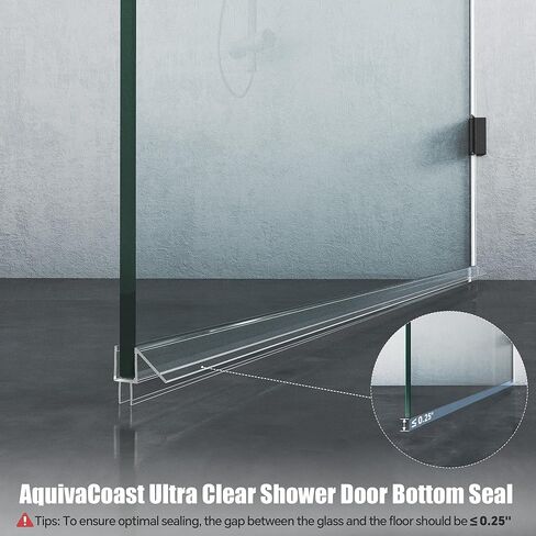 2-Pack Shower Door Bottom Seal, (3/8" x 36") Ultra Clear Glass Shower Door Seal Strip, Stop Leaks and Create a Water Barrier in Saudi Arabia