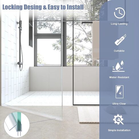 2-Pack Shower Door Bottom Seal, (3/8" x 36") Ultra Clear Glass Shower Door Seal Strip, Stop Leaks and Create a Water Barrier in Saudi Arabia