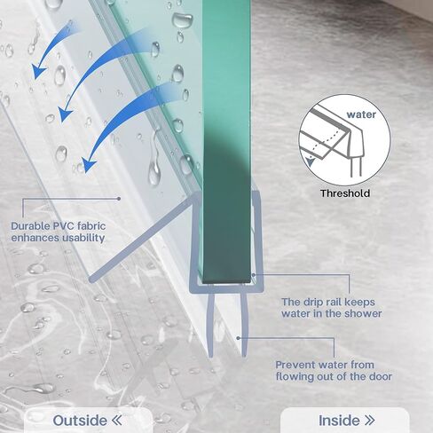 2-Pack Shower Door Bottom Seal, (3/8" x 36") Ultra Clear Glass Shower Door Seal Strip, Stop Leaks and Create a Water Barrier in Saudi Arabia