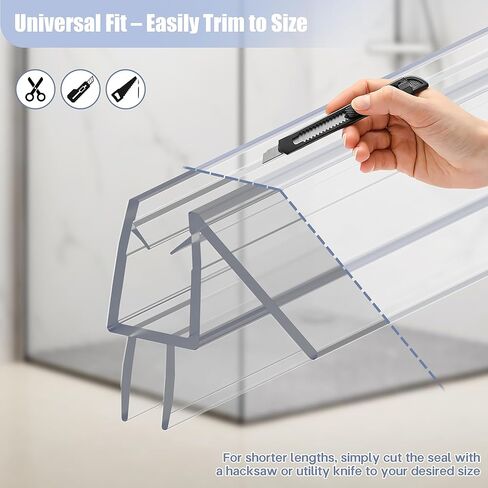 2-Pack Shower Door Bottom Seal, (3/8" x 36") Ultra Clear Glass Shower Door Seal Strip, Stop Leaks and Create a Water Barrier in Saudi Arabia