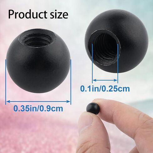 10 Pcs Black M4 Thread Cap Nuts Knob, Plain Carbon Steel Screw Caps Ball Lamp Decoration, Light Fixture Fastening Nuts, Decorative Screw Caps Cover for Furniture Lighting in Saudi Arabia