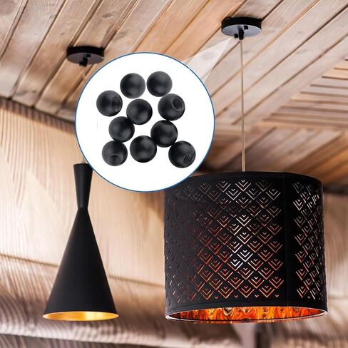 10 Pcs Black M4 Thread Cap Nuts Knob, Plain Carbon Steel Screw Caps Ball Lamp Decoration, Light Fixture Fastening Nuts, Decorative Screw Caps Cover for Furniture Lighting in Saudi Arabia
