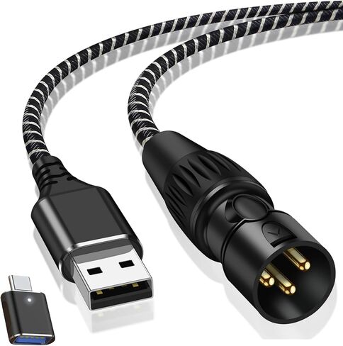 USB to XLR Cable,6.6 FT USB A to XLR Audio Stereo Cable,USB C to XLR Male Output Stereo Audio Cord for Amplifier, Speaker, Mixer Console ect in Kuwait