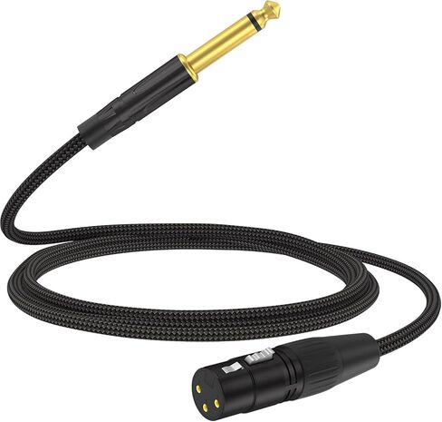 Hosongin XLR أنثى إلى 1/4 TS الذكور ، سلك Mono Jack MIC للميكروفونات اللاسلكية ، مضفر ، مثالي للصوت الحي ، تسجيل الاستوديو ، الكاريوكي ، PA Systems in Saudi Arabia