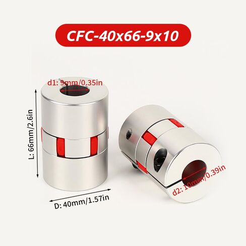 8mm to 17mm Plum Flexible Shaft Coupling, Diameter 40mm Length 66mm Aluminium Motor Connector Flexible Spider Coupler for 3D Printer CNC Machine Servo Stepped Motor in Saudi Arabia