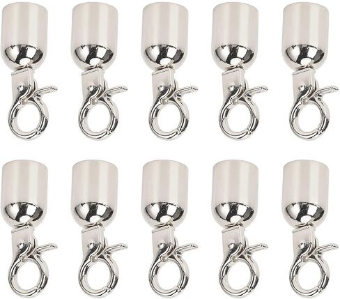Aramox 15.5mm Diameter Zinc Alloy Cord End Snap Hook - Sturdy Rope End Stopper Set of 10 for Accessories (Silver) in Saudi Arabia