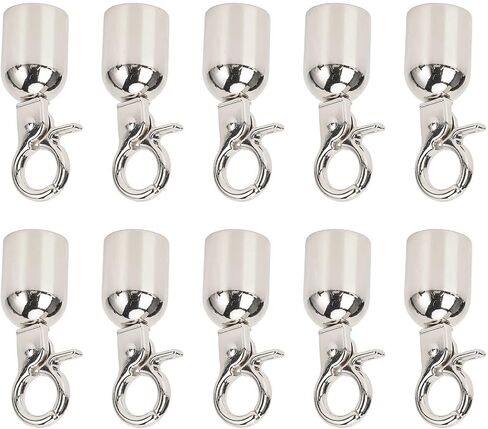Aramox 15.5mm Diameter Zinc Alloy Cord End Snap Hook - Sturdy Rope End Stopper Set of 10 for Accessories (Silver) in Saudi Arabia