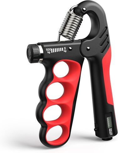 MACYO Grip Strength Trainer with Wider Handles - Adjustable Hand Grip Strengthener 11-220Lbs(5-100KG) for Large Hands, Automatic Counter & Ergonomic Design, Comfortable Forearm Workout for Athletes, Injury Recovery in Saudi Arabia