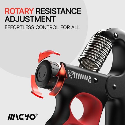 MACYO Grip Strength Trainer with Wider Handles - Adjustable Hand Grip Strengthener 11-220Lbs(5-100KG) for Large Hands, Automatic Counter & Ergonomic Design, Comfortable Forearm Workout for Athletes, Injury Recovery in Saudi Arabia